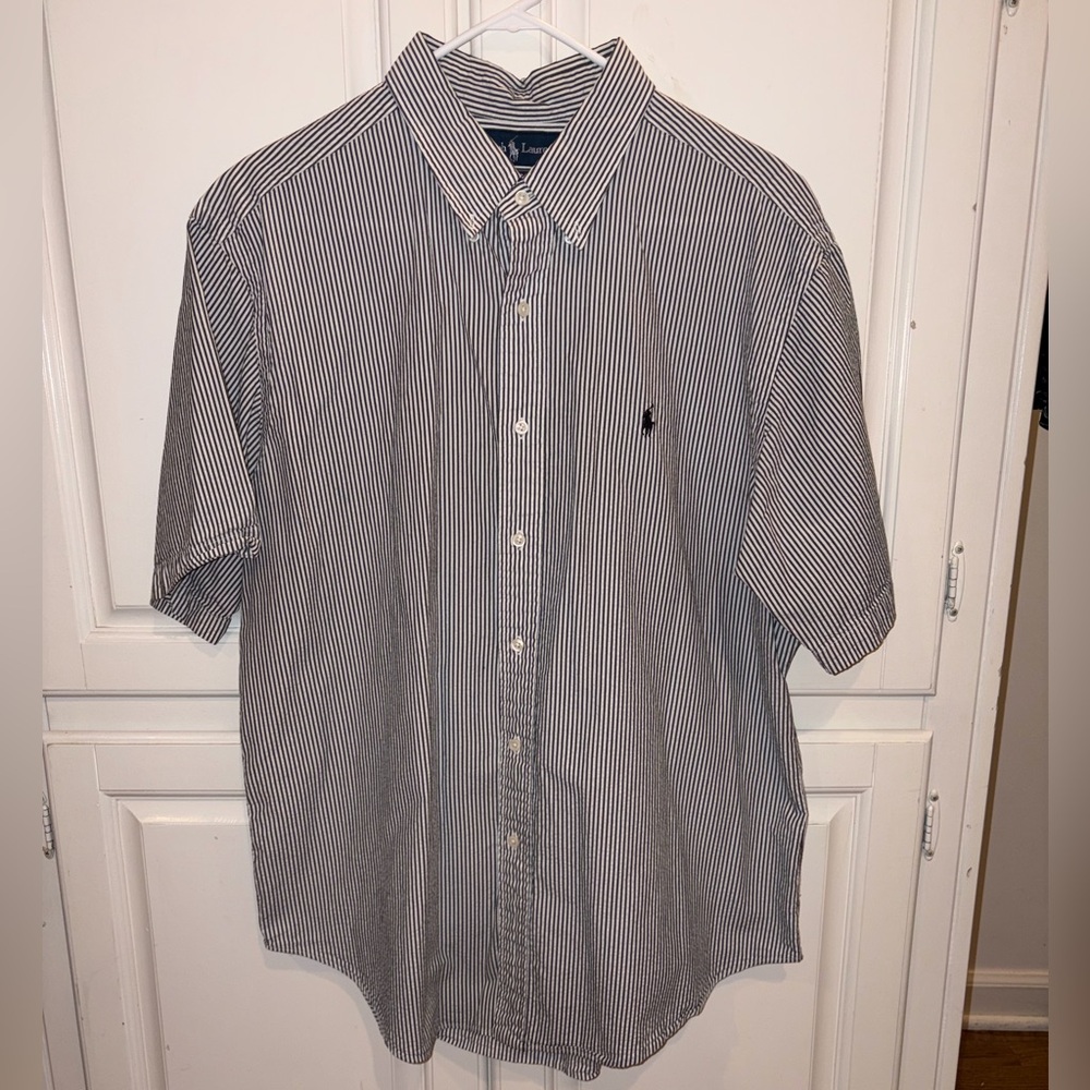 Ralph Lauren Men’s Short-Sleeve Button-Down Shirt - Blue/White Stripe
